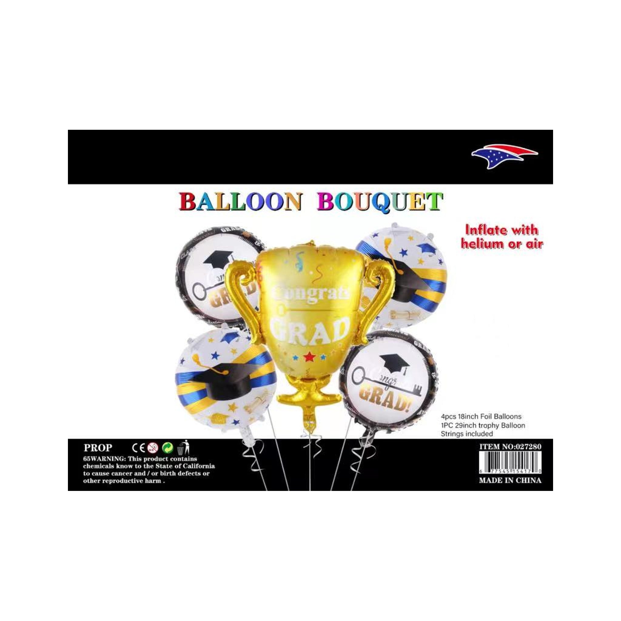 Balloon Bouquet Grad Trophy 120Set/Cs